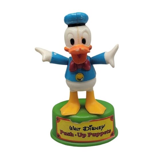 Disney Donald Duck Push Up Puppet Toy 1977 Vintage Gabriel Industries Hong Kong